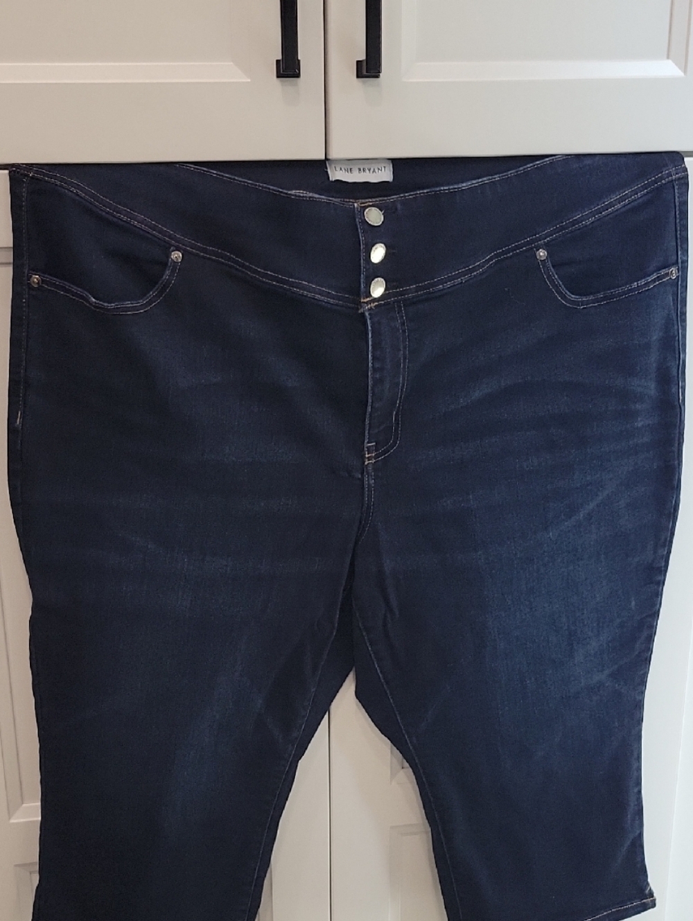 Sz26W Lane Bryant Dark Indigo High-Rise Cropped Jeans
